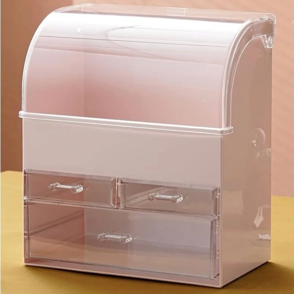 Moochi Pink Profesional Large Cosmetic Makeup Organizer Dust Water Proof